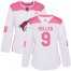 Adidas Arizona Coyotes #9 Clayton Keller White/Pink Authentic Fashion Womens Stitched NHL Jersey