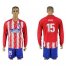 Atletico Madrid #15 Savic Home Long Sleeves Soccer Club Jersey