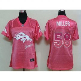 Nike Denver Broncos #58 Von Miller Pink Womens Fem Fan NFL Game Jersey