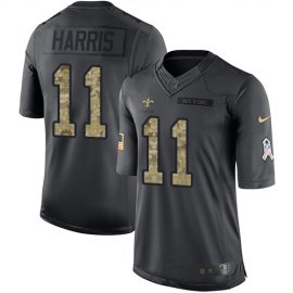 Nike New Orleans Saints #11 Deonte Harris Black Mens Stitched NFL Limited 2016 Salute to Service Jersey