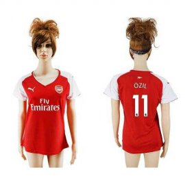 Womens Arsenal #11 Ozil Home Soccer Club Jersey