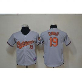 Baltimore Orioles #19 Chris Davis Grey Cool Base Stitched Youth MLB Jersey