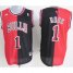 Chicago Bulls 1 Derrick Rose Black Red Split Swingman NBA Jerseys Cheap