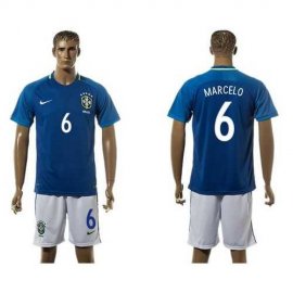 Brazil #6 Marcelo Away Soccer Country Jersey