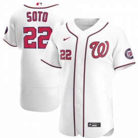 Washington Nationals #22 Juan Soto Mens Nike White Home 2020 Authentic Player MLB Jersey