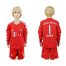 Bayern Munchen #1 Neuer Red Goalkeeper Long Sleeves Kid Soccer Club Jersey