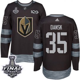 Adidas Vegas Golden Knights #35 Oscar Dansk Black 1917-2017 100th Anniversary 2018 Stanley Cup Final Stitched NHL Jersey