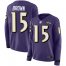 Nike Baltimore Ravens #15 Marquise Brown Purple Team Color Womens Stitched NFL Limited Therma Long Sleeve Jersey