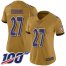Nike Baltimore Ravens #27 J.K. Dobbins Gold Womens Stitched NFL Limited Inverted Legend 100th Season Jersey