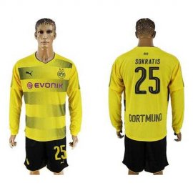 Dortmund #25 Sokratis Home Long Sleeves Soccer Club Jersey