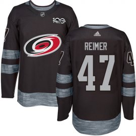 Adidas Carolina Hurricanes #47 James Reimer Black 1917-2017 100th Anniversary Stitched NHL Jersey