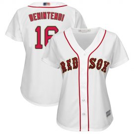 Boston Red Sox #16 Andrew Benintendi White 2019 Gold Program Cool Base Womens Stitched MLB Jersey