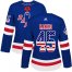 Adidas New York Rangers #45 Kappo Kakko Royal Blue Home Authentic USA Flag Womens Stitched NHL Jersey