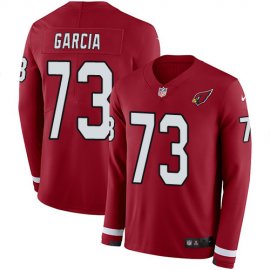 Nike Arizona Cardinals #73 Max Garcia Red Team Color Mens Stitched NFL Limited Therma Long Sleeve Jersey