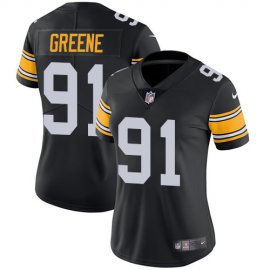 Nike Pittsburgh Steelers #91 Kevin Greene Black Alternate Womens Stitched NFL Vapor Untouchable Limited Jersey
