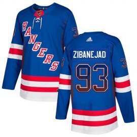 Adidas New York Rangers #93 Mika Zibanejad Royal Blue Home Authentic Drift Fashion Stitched NHL Jersey