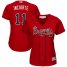 Atlanta Braves #11 Ender Inciarte Red Alternate Womens Stitched MLB Jersey