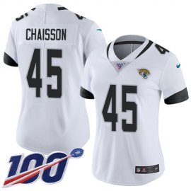 Nike Jacksonville Jaguars #45 KLavon Chaisson White Womens Stitched NFL 100th Season Vapor Untouchable Limited Jersey