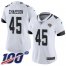 Nike Jacksonville Jaguars #45 KLavon Chaisson White Womens Stitched NFL 100th Season Vapor Untouchable Limited Jersey