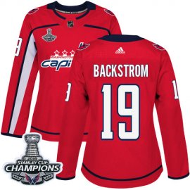 Adidas Washington Capitals #19 Nicklas Backstrom Red Home Authentic Stanley Cup Final Champions Womens Stitched NHL Jersey