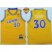 Warriors #30 Stephen Curry Gold Throwback The Finals Patch Stitched NBA Jersey