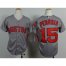 Boston Red Sox #15 Dustin Pedroia Grey Cool Base Stitched Youth MLB Jersey