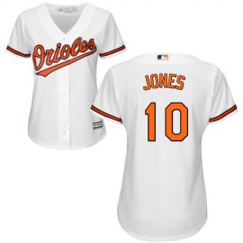 Baltimore Orioles #10 Adam Jones White Home Womens Stitched MLB Jersey