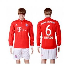 Bayern Munchen #6 Thiago Home Long Sleeves Soccer Club Jersey