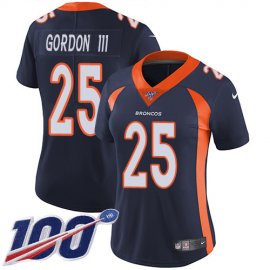 Nike Denver Broncos #25 Melvin Gordon III Navy Blue Alternate Womens Stitched NFL 100th Season Vapor Untouchable Limited Jersey