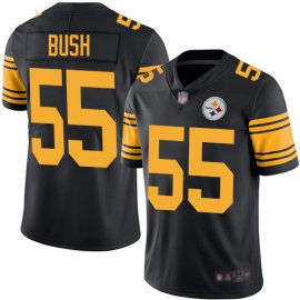 Nike Pittsburgh Steelers #55 Devin Bush Black Mens Stitched NFL Limited Rush Jersey