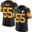 Nike Pittsburgh Steelers #55 Devin Bush Black Mens Stitched NFL Limited Rush Jersey