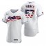 Cleveland Indians #57 Shane Bieber Mens Nike White Fluttering USA Flag Limited Edition Authentic MLB Jersey