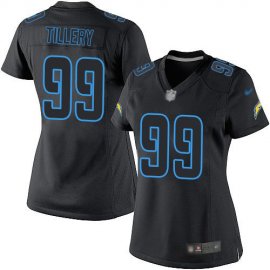 Nike Los Angeles Chargers #99 Jerry Tillery Black Impact Womens Stitched NFL Limited Jersey
