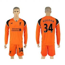 Liverpool #34 Bogdan Orange Goalkeeper Long Sleeves Soccer Club Jersey
