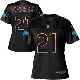Nike Detroit Lions #21 Tracy Walker Black Womens NFL Fashion Game Jersey