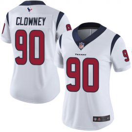 Nike Houston Texans #90 Jadeveon Clowney White Womens Stitched NFL Vapor Untouchable Limited Jersey