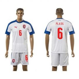 Czech #6 Plasil Away Soccer Country Jersey