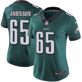 Nike Philadelphia Eagles #65 Lane Johnson Midnight Green Team Color Womens Stitched NFL Vapor Untouchable Limited Jersey