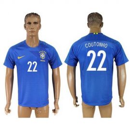 Brazil #22 Coutonho Away Soccer Country Jersey