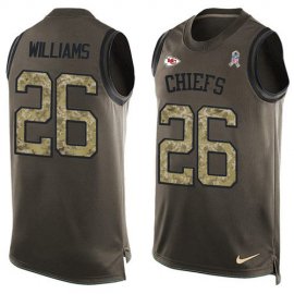 Nike Kansas City Chiefs #26 Damien Williams Green Mens Stitched NFL Limited Salute To Service Tank Top Jersey