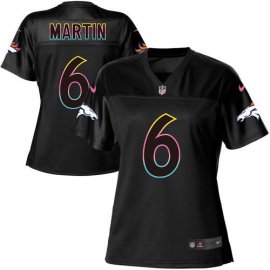 Nike Denver Broncos #6 Sam Martin Black Womens NFL Fashion Game Jersey