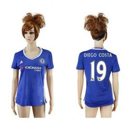 Womens Chelsea #19 Diego Costa Home Soccer Club Jersey