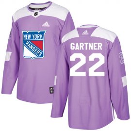 Adidas New York Rangers #22 Mike Gartner Purple Authentic Fights Cancer Stitched NHL Jersey