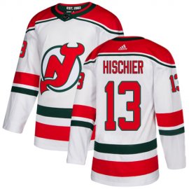 Adidas New Jersey Devils #13 Nico Hischier White Alternate Authentic Stitched Youth NHL Jersey