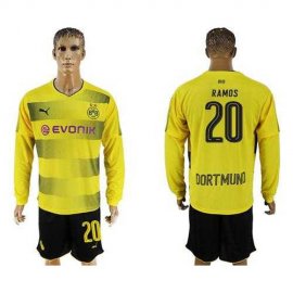 Dortmund #20 Ramos Home Long Sleeves Soccer Club Jersey
