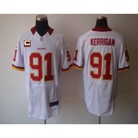 Nike Washington Football Team #91 Ryan Kerrigan White With C Patch Mens Stitched NFL Elite Jersey