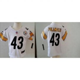 Toddler Nike Pittsburgh Steelers #43 Troy Polamalu White Stitched NFL Elite Jersey