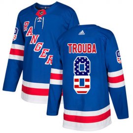 Adidas New York Rangers #8 Jacob Trouba Royal Blue Home Authentic USA Flag Stitched NHL Jersey