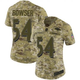 Nike Baltimore Ravens #54 Tyus Bowser Camo Womens Stitched NFL Limited 2018 Salute to Service Jersey