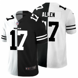 Buffalo Buffalo Bills #17 Josh Allen Mens Black V White Peace Split Nike Vapor Untouchable Limited NFL Jersey